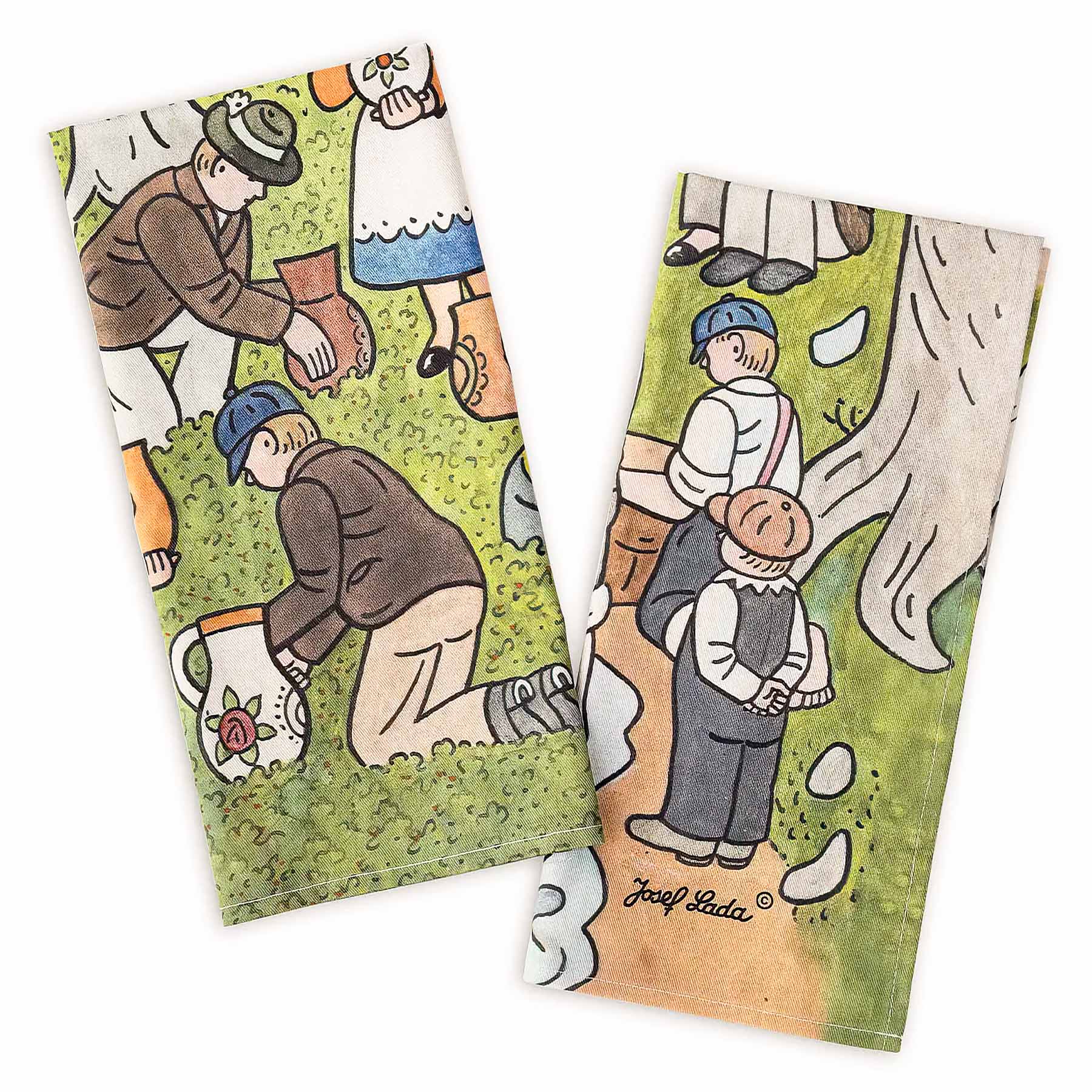 Matějovský utěrky JOSEF VZPOMÍNKY Z DĚTSTVÍ, zelená, 2 kusy 50x70cm