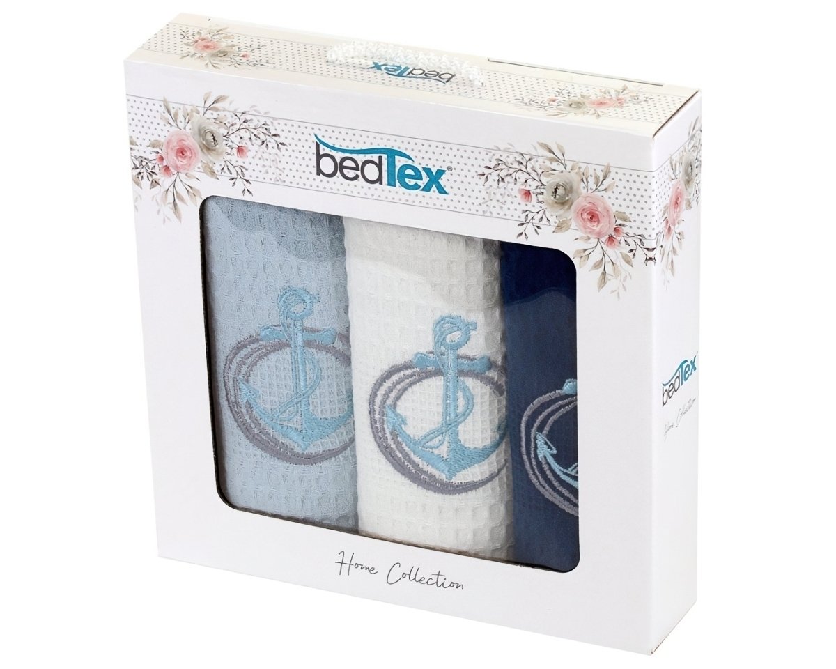 TipTrade s.r.o. Dárková sada vaflových utěrek 3 ks Kotvy