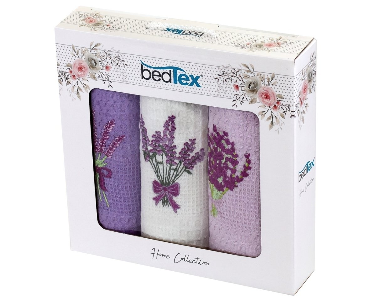 TipTrade s.r.o. Dárková sada vaflových utěrek 3 ks Levandule