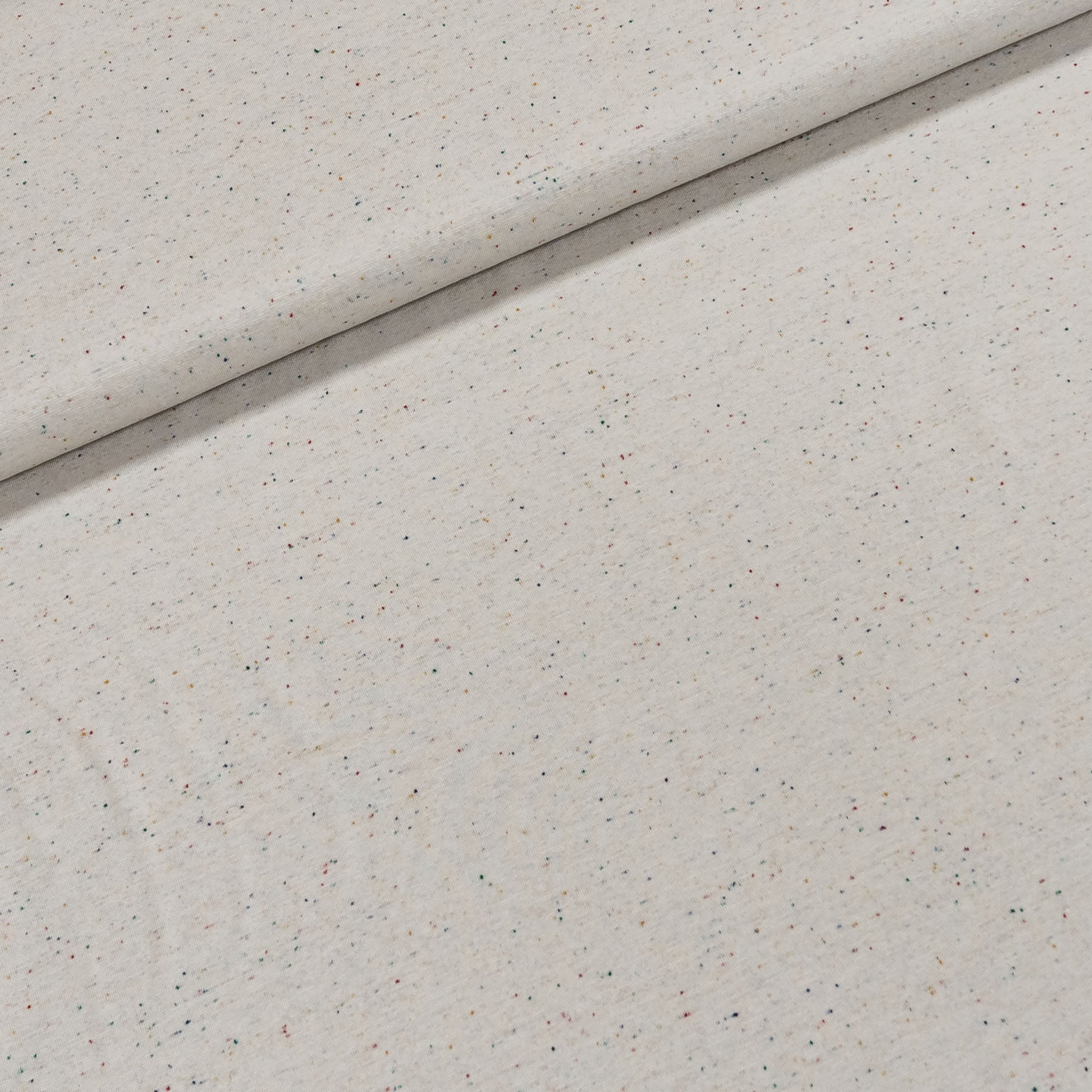 Viskózový úplet A0267, světle šedý s barevnými nopkami, š.175cm (látka v metráži)