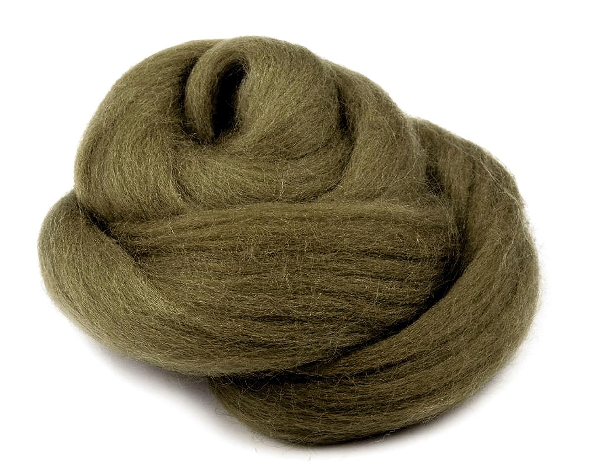 InBIO Vlna na plstění / ovčí rouno česané, 730340/41, 20g, zelená olivová
