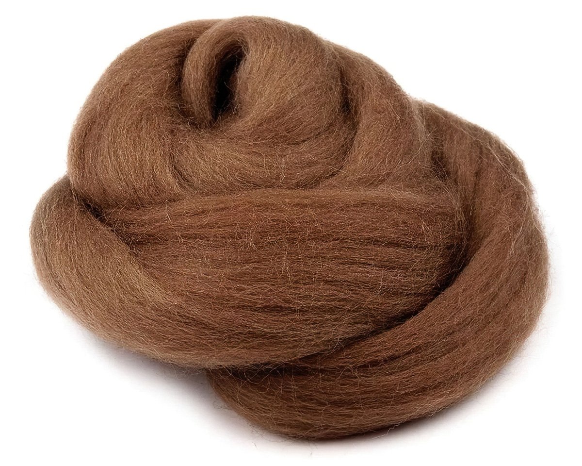 InBIO Vlna na plstění / ovčí rouno česané, 730340/21, 20g, světle hnědá