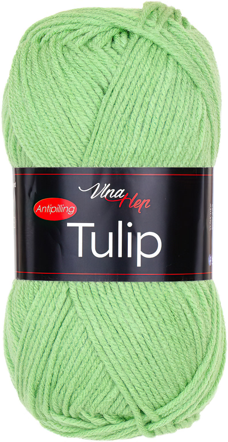 Pletací / háčkovací příze Vlna-Hep TULIP 41304 světle zelená, jednobarevná, antipillingová, 100g/170m