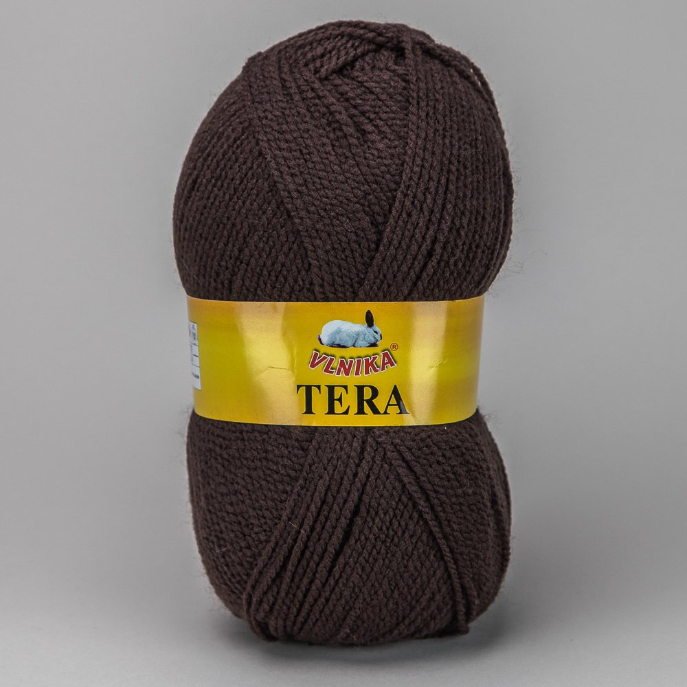 Pletací příze Vlnika TERA 116 čokoládová, klasická, 100g/310m