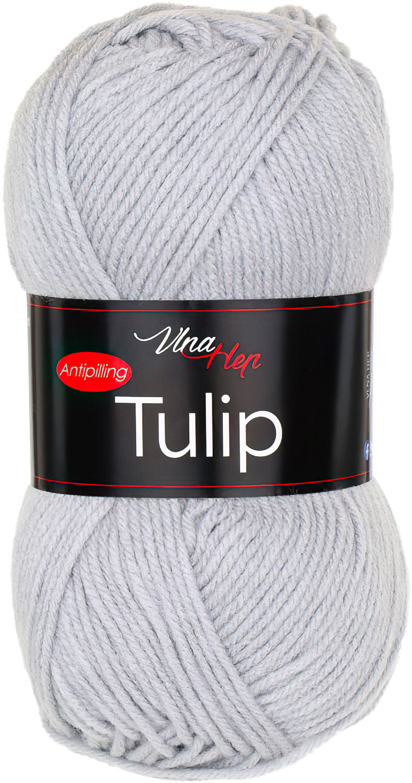Pletací / háčkovací příze Vlna-Hep TULIP 41026 světle šedá, jednobarevná, antipillingová, 100g/170m