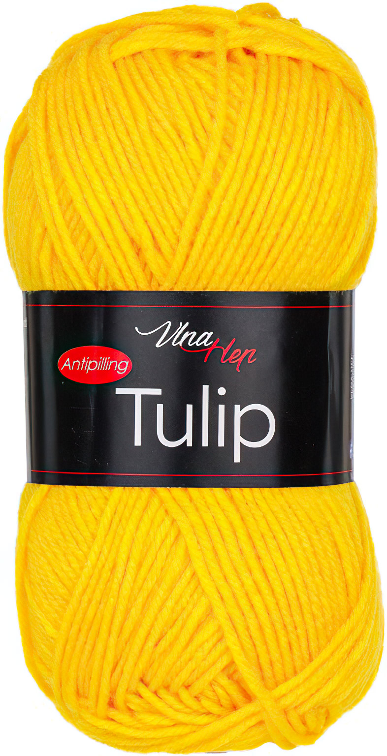Pletací / háčkovací příze Vlna-Hep TULIP 41251 sytě žlutá, jednobarevná, antipillingová, 100g/170m
