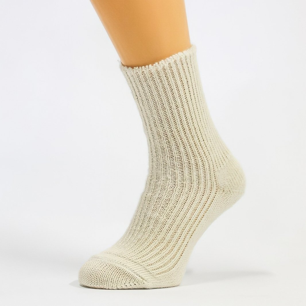Bapon Vlněné, teplé zimní ponožky, sibiřky MILOŠ, bílé, vysoké, unisex, vel. 40-41