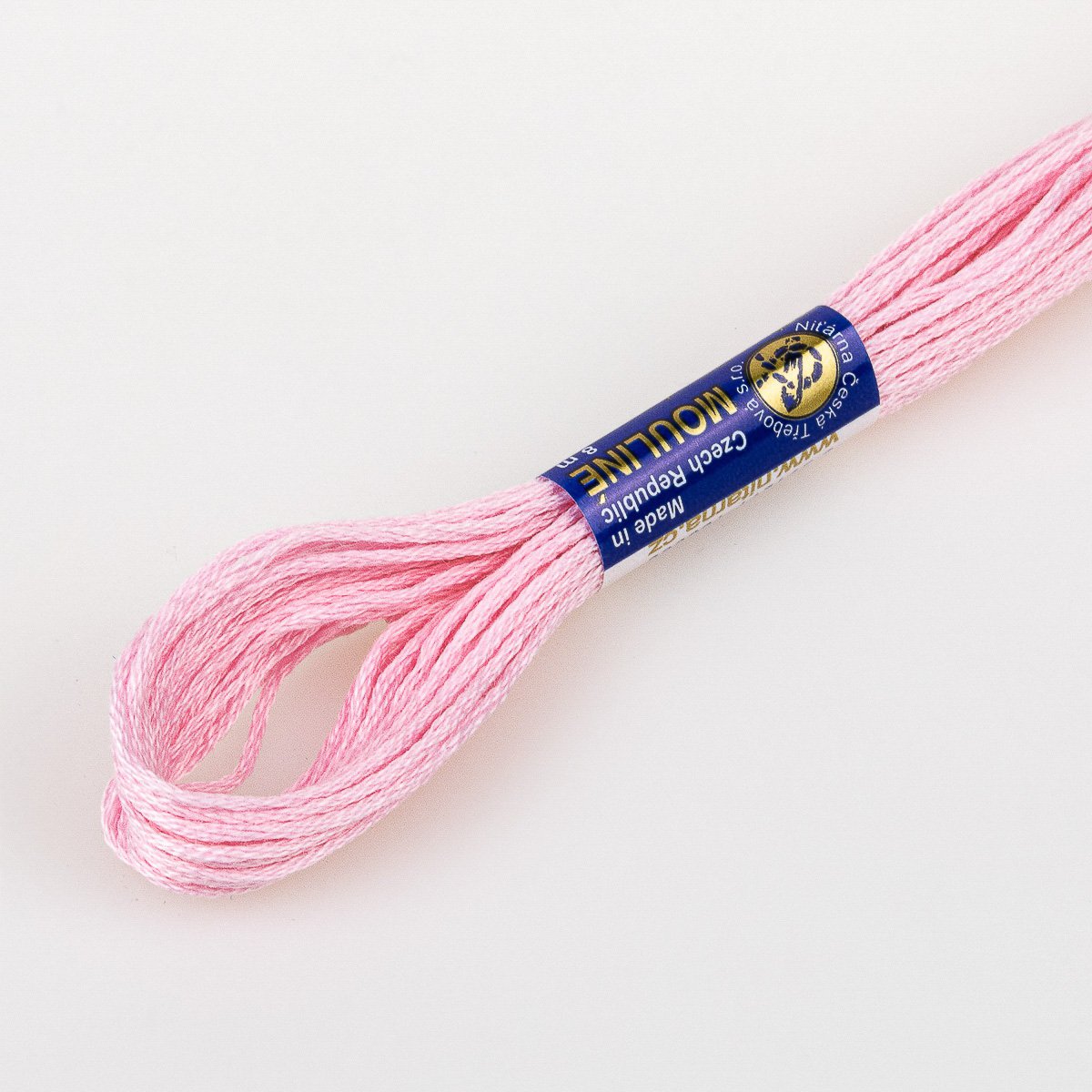 Niťárna Vyšívací příze MOULINE / MULINKA 3322 světle růžová, jednobarevná, 2g/8m