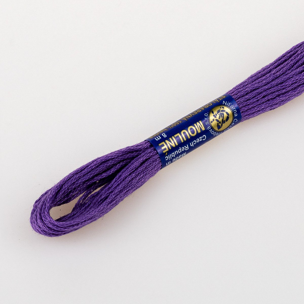 Niťárna Vyšívací příze MOULINE / MULINKA 4452 středně fialová, jednobarevná, 2g/8m