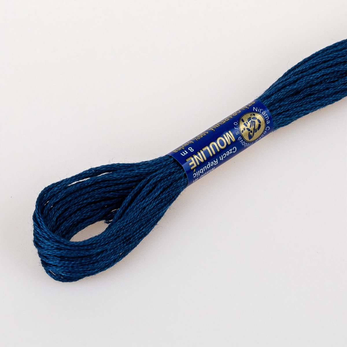 Niťárna Vyšívací příze MOULINE / MULINKA 5872 uhlová modř, jednobarevná, 2g/8m