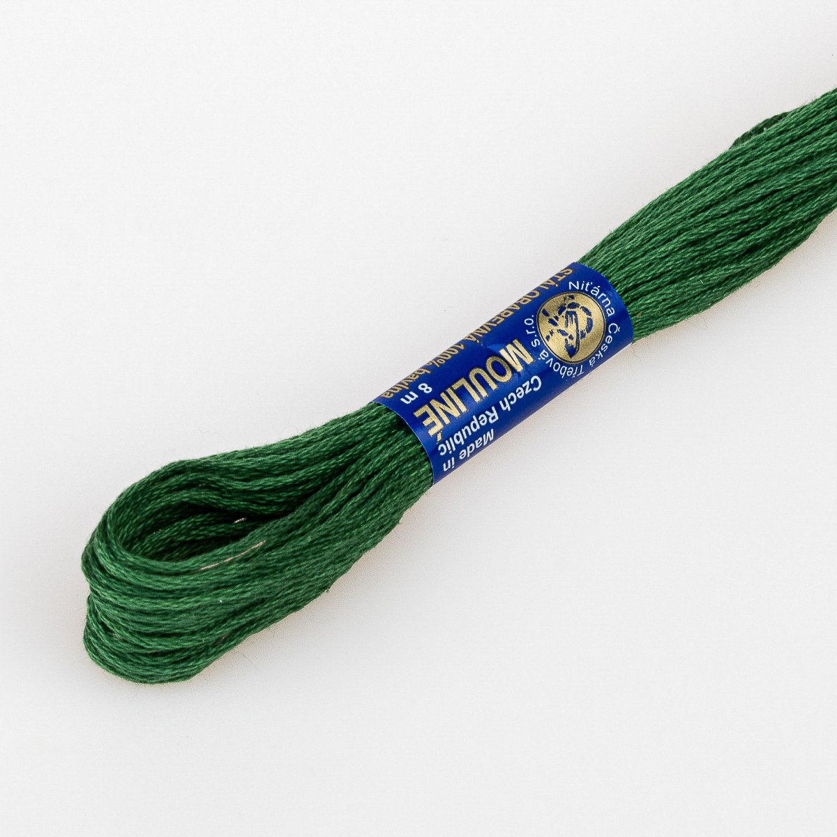 Niťárna Vyšívací příze MOULINE / MULINKA 6872 tmavá zelená, jednobarevná, 2g/8m