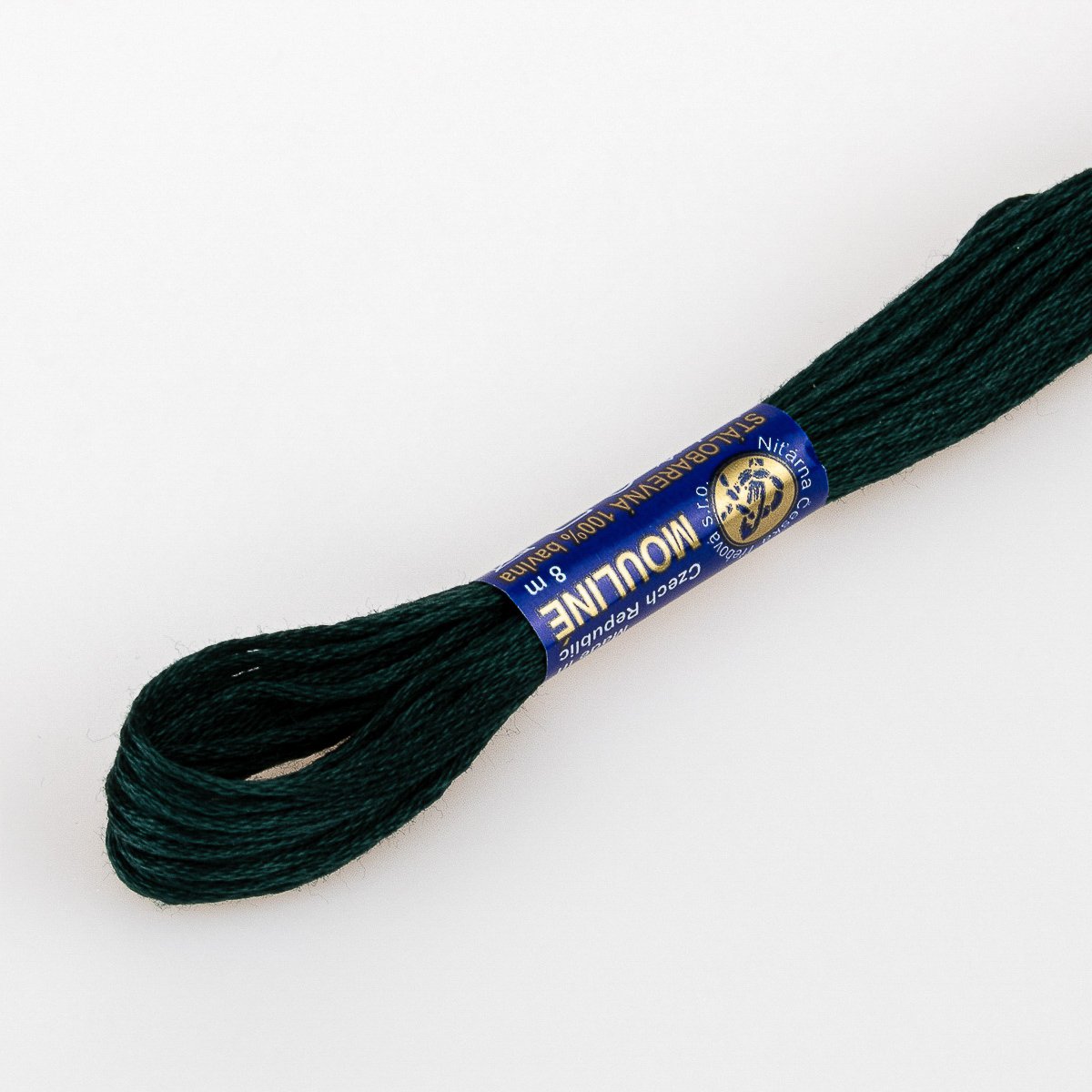 Niťárna Vyšívací příze MOULINE / MULINKA 6892 temně zelená, jednobarevná, 2g/8m