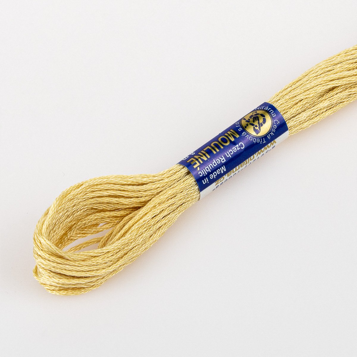 Niťárna Vyšívací příze MOULINE / MULINKA 7222 žlutohnědá béžová, jednobarevná, 2g/8m