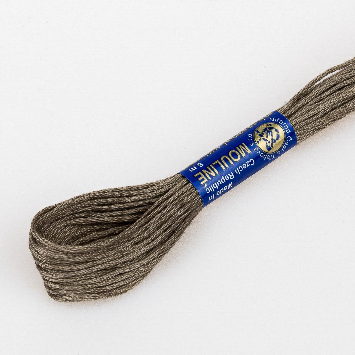 Niťárna Vyšívací příze MOULINE / MULINKA 7972 olivově hnědá, jednobarevná, 2g/8m