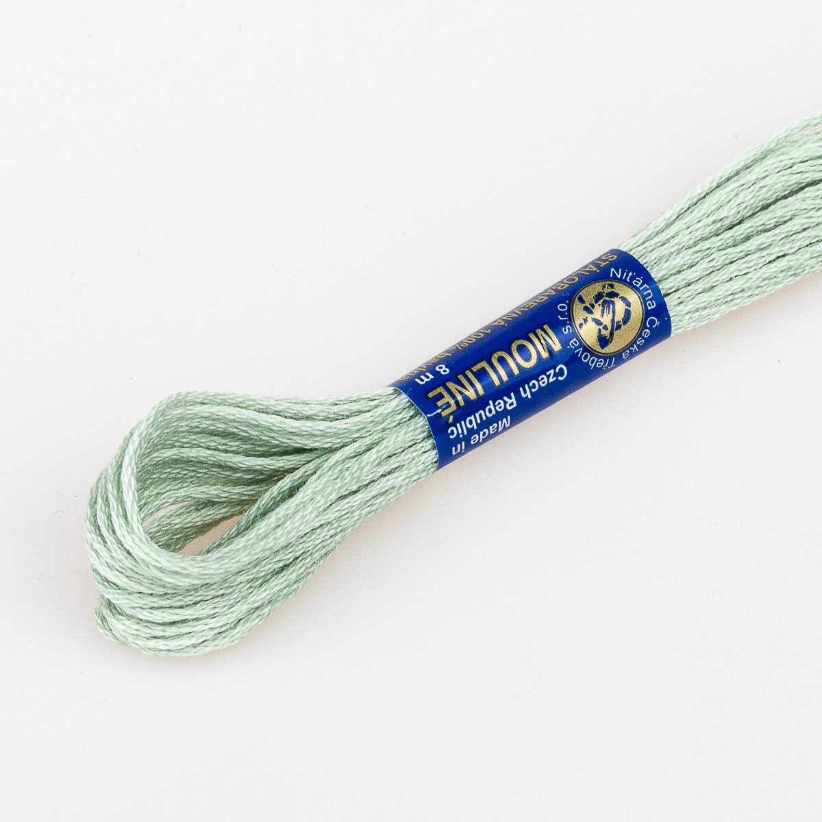 Niťárna Vyšívací příze MOULINE / MULINKA 8232 tmavá mentolově modrá, jednobarevná, 2g/8m