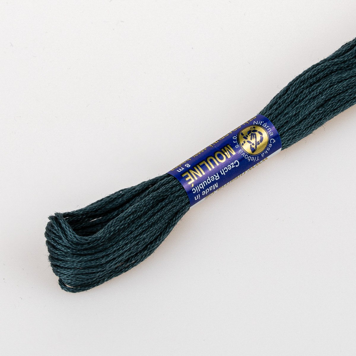 Niťárna Vyšívací příze MOULINE / MULINKA 8282 tmavá petrolejová, jednobarevná, 2g/8m