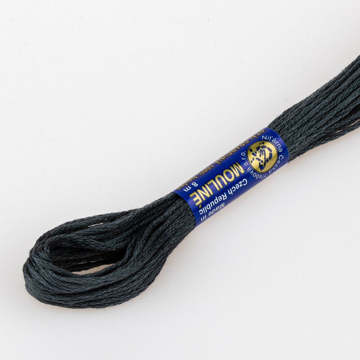 Niťárna Vyšívací příze MOULINE / MULINKA 8872 šedo-černá, jednobarevná, 2g/8m