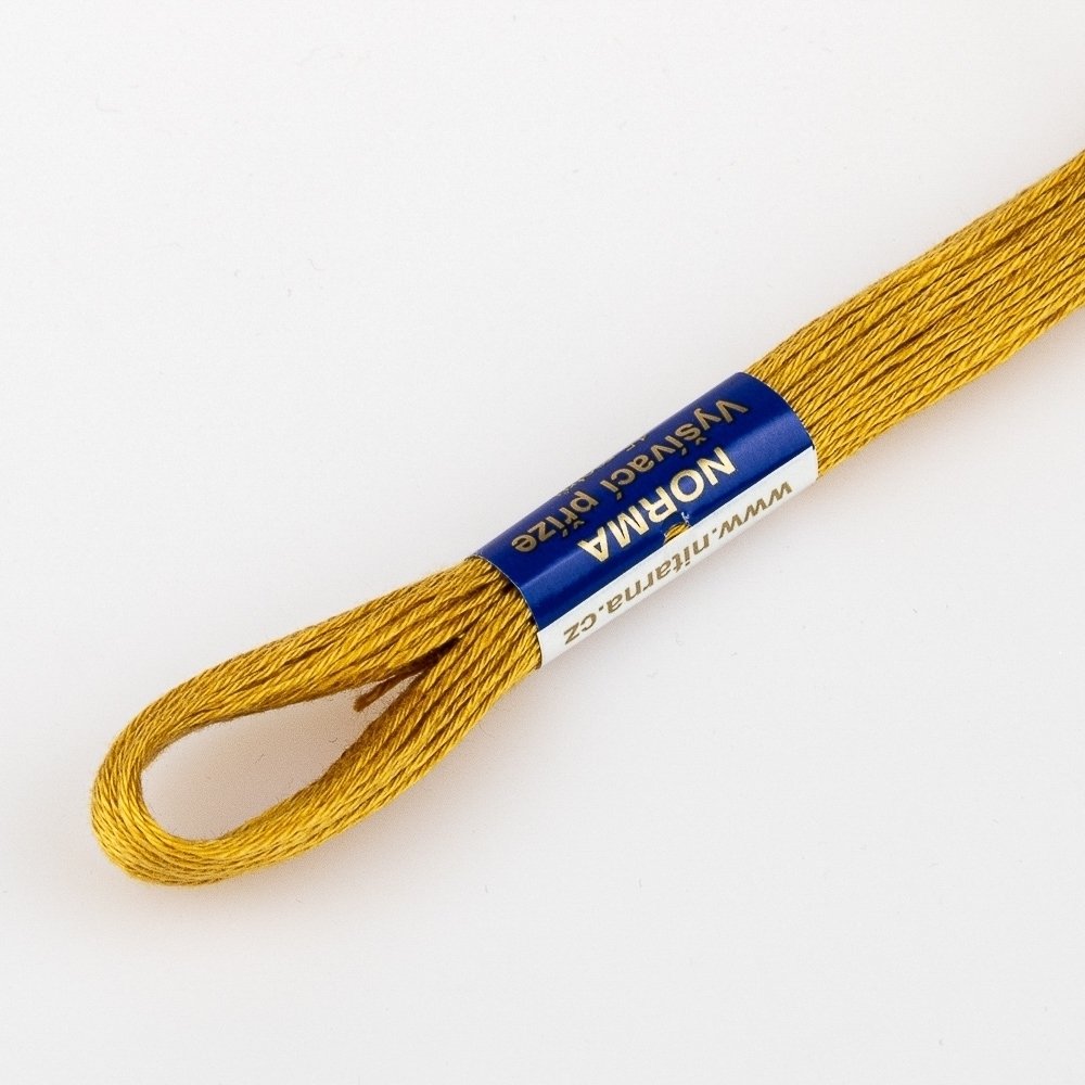 Niťárna Vyšívací příze NORMA / BAVLNKA 7182 hořčicová, jednobarevná, 1,5g/15m