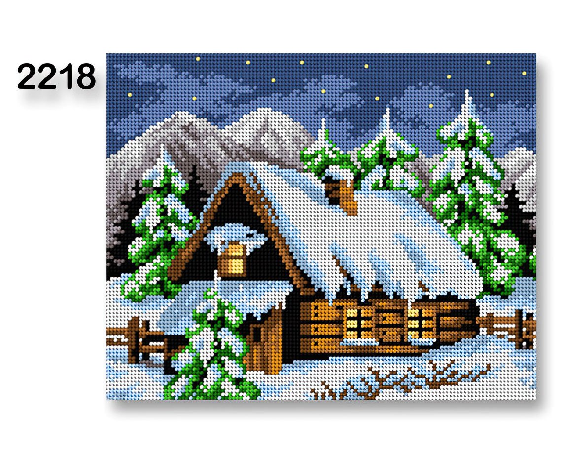 Stoklasa Vyšívací předloha, obrázek na vyšívání 70240/2218, zima 1, modrá, 24x30cm