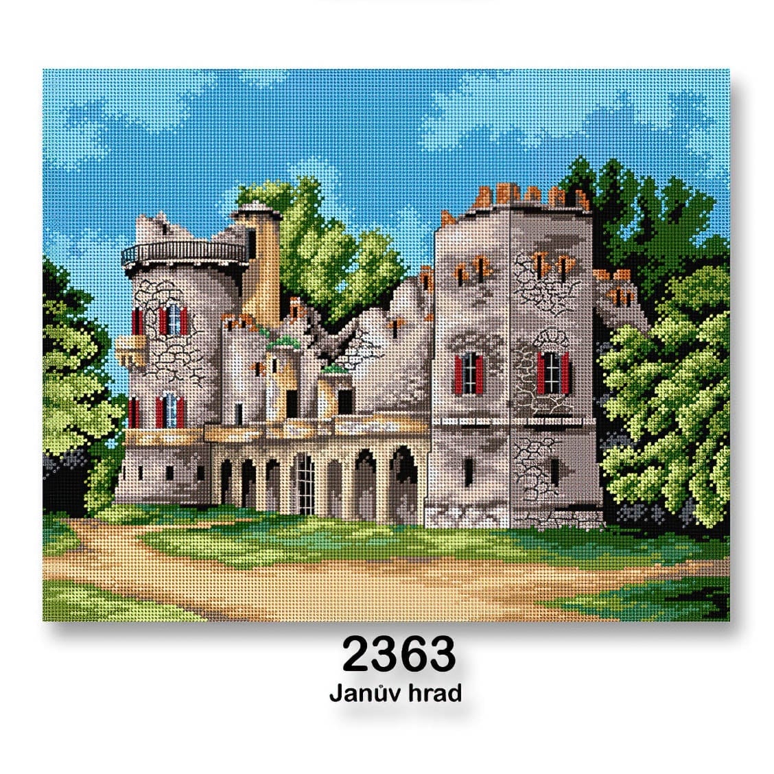 VTC Vyšívací předloha, obrázek na vyšívání 70242/2363, Janův hrad, zelená, 40x50cm