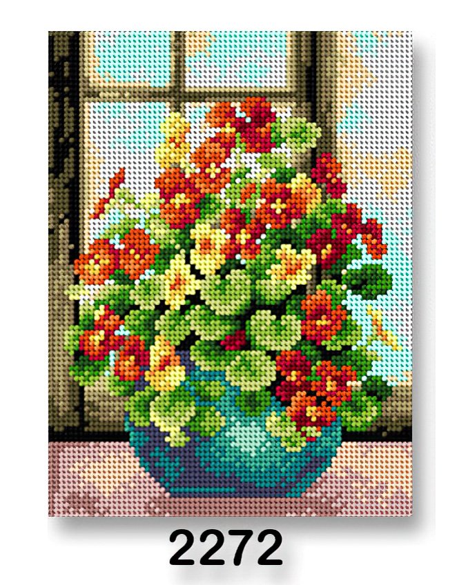 Stoklasa Vyšívací předloha, obrázek na vyšívání 70246/2272, květiny 3, červeno-zelená, 18x24cm
