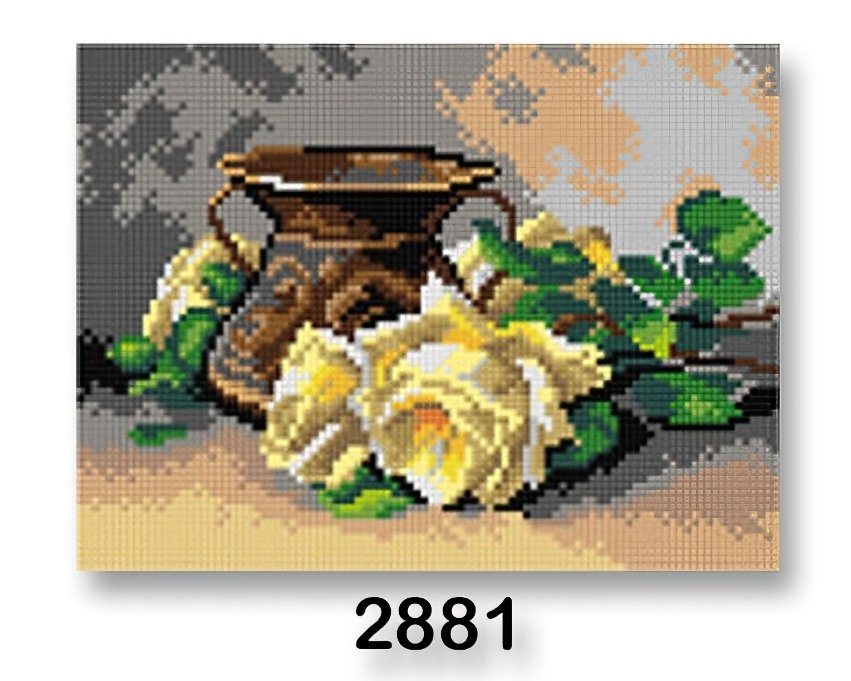 VTC Vyšívací předloha, obrázek na vyšívání 70246/2881 Catherina Klein zátiší se žlutými růžemi, 18x24cm