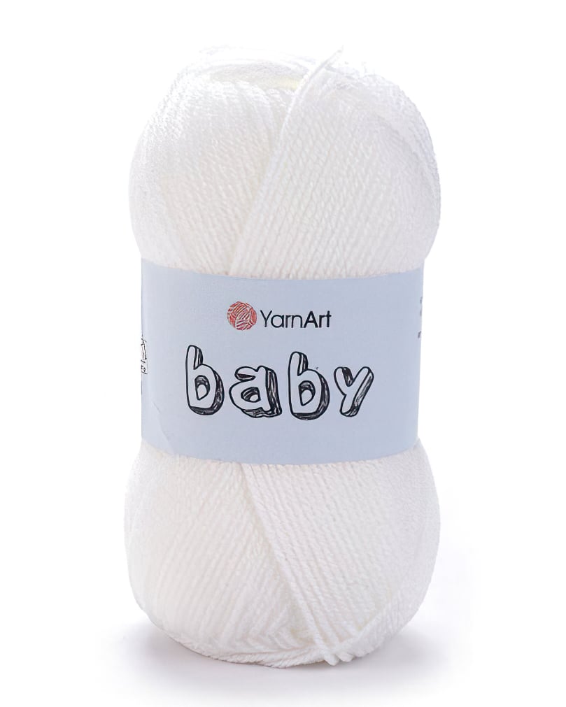 Pletací / háčkovací příze YarnArt BABY 501 bílá, jednobarevná, dětská, 50g/150m