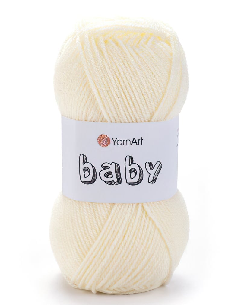 Pletací / háčkovací příze YarnArt BABY 502 vanilková, jednobarevná, dětská, 50g/150m