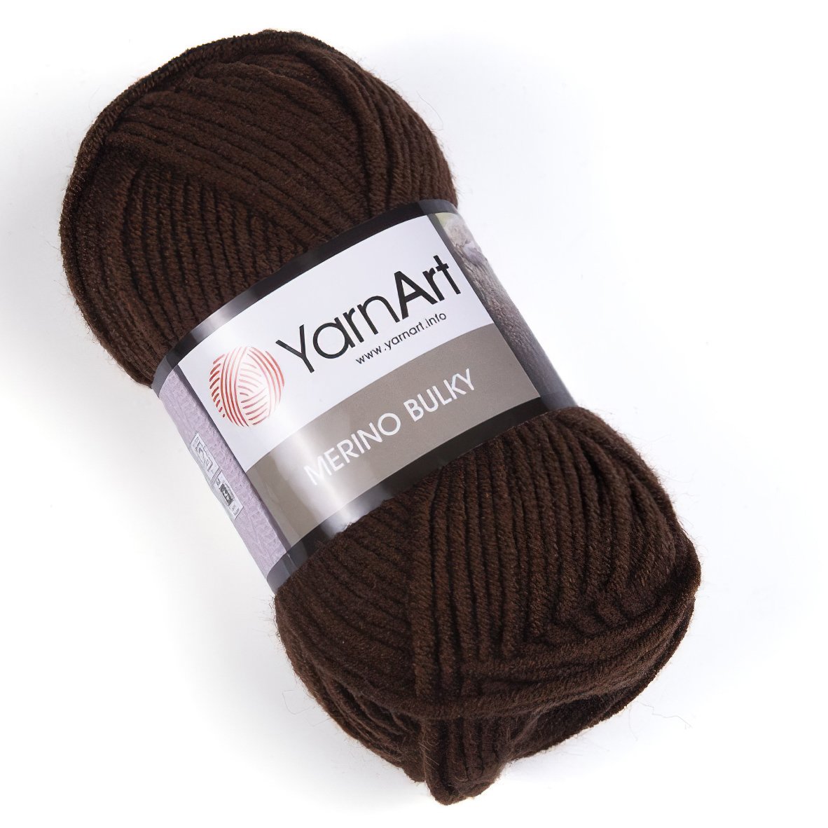 Pletací příze YarnArt MERINO BULKY 3067 tmavě hnědá, jednobarevná, 100g/100m