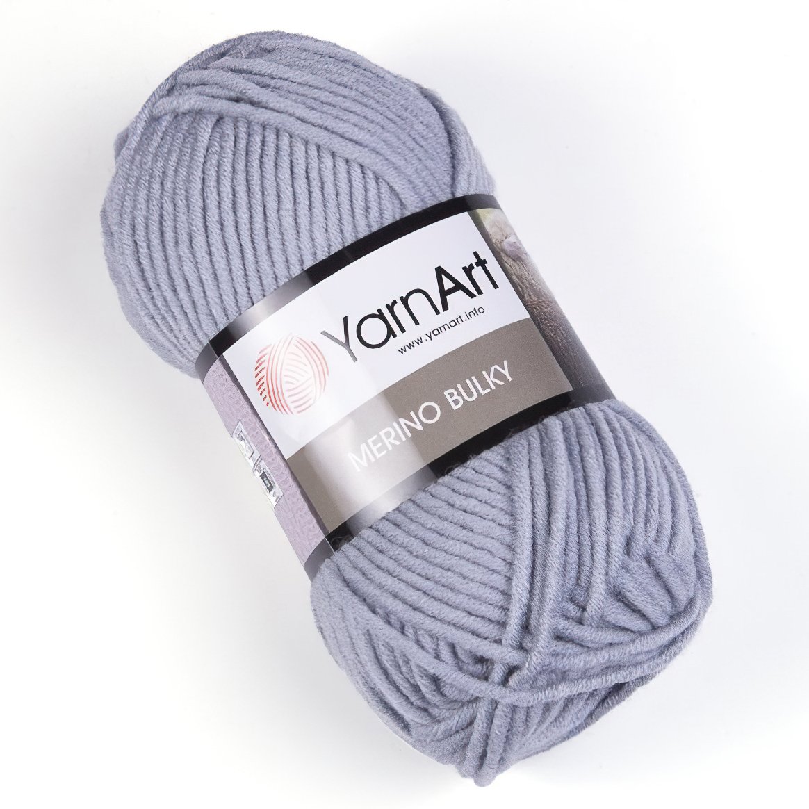 Pletací příze YarnArt MERINO BULKY 3072 šedá, jednobarevná, 100g/100m