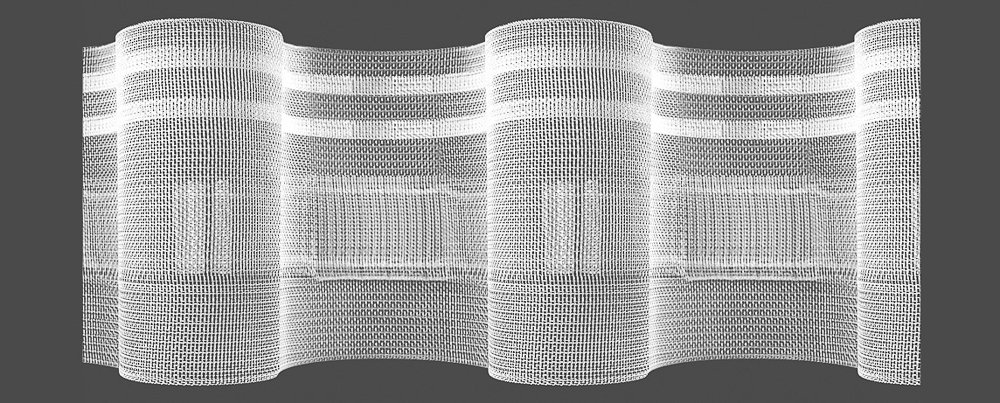 MAGAM Záclonová řasící páska, stuha 10.100.200.3, pravidelné vlnky se zadním řasením, řasení 1:2, transparentní, šířka 10cm (v metráži)