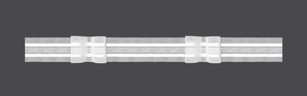 MAGAM Záclonová řasící páska, stuha F2/Z-200, dva sklady, řasení 1:2, transparentní, šířka 2,5cm (v metráži)