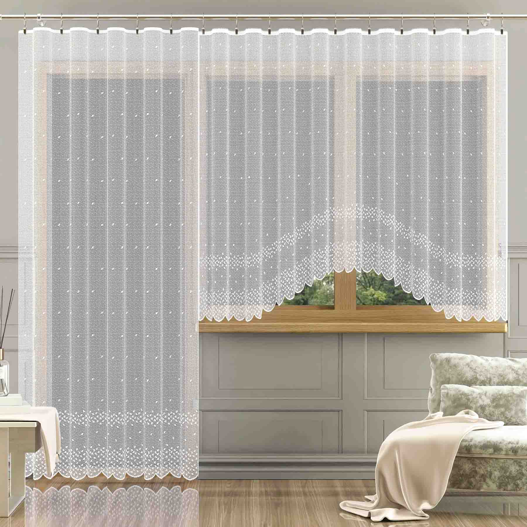 Forbyt žakarová kusová záclona MADISON jednobarevná bílá, výška 140 cm x šířka 280 cm (na okno)