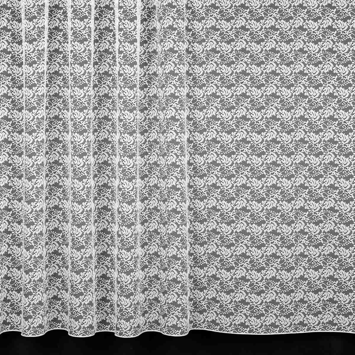 Brilltex Žakárová záclona 986, celoplošný vzor květin, s olůvkem, bílá, výška 250cm (v metráži)