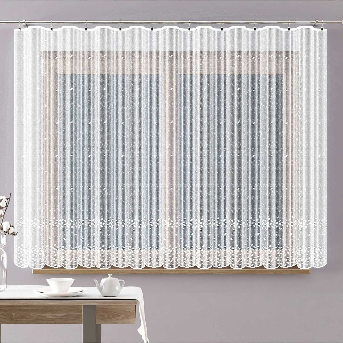 Forbyt Ventura žakárová MADISON, kostičky, s bordurou, bílá, výška 180cm (v metráži)