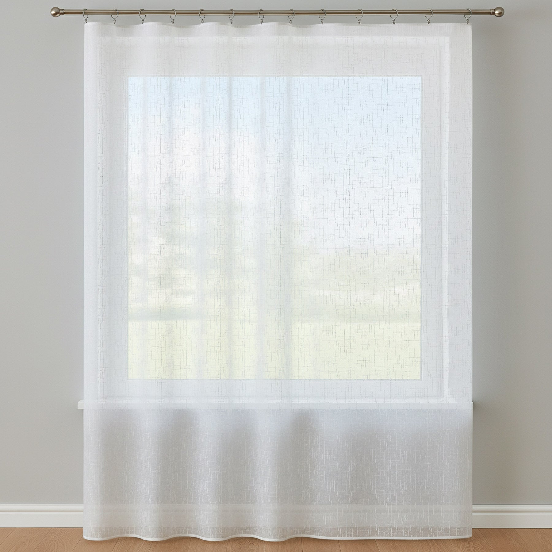 Olzatex žakárová záclona MIRKA 2, cik cak pršíčko, s olůvkem, bílá, výška 140cm (v metráži)