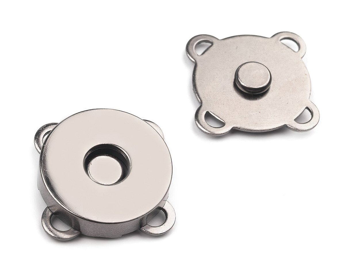 Stoklasa zapínání na kabelku 730018/1, průměr 18mm, magnetické, černý nikl, kov, 1 pár