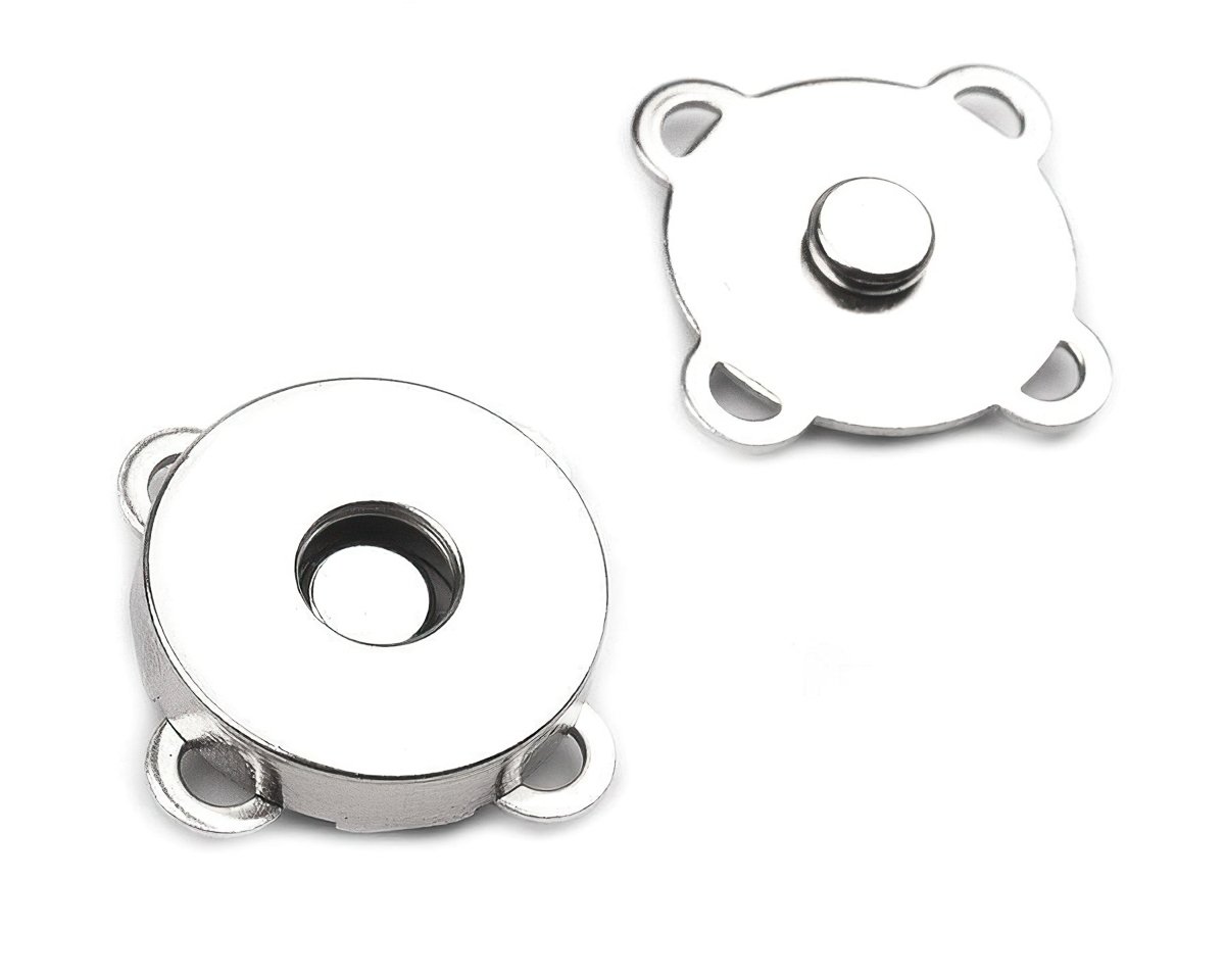 Stoklasa zapínání na kabelku 730018/3, průměr 18mm, magnetické, nikl, stříbrná, kov, 1 pár