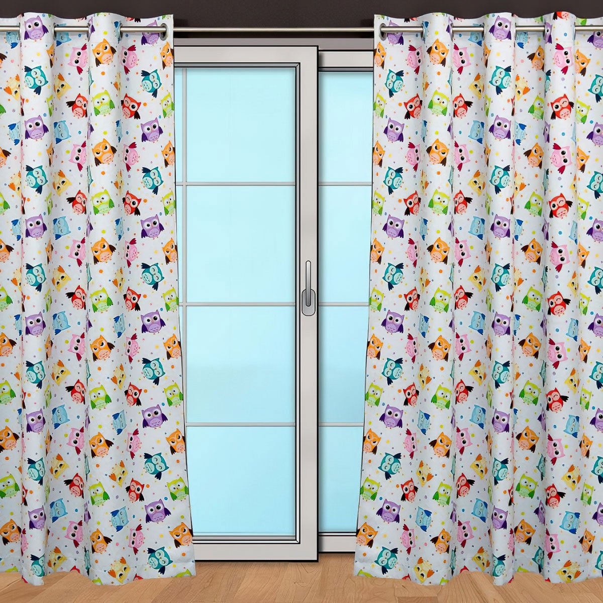 Girgle zatemňovací závěs, dětský blackout 10027/01 SOVY na bílé šířka 150cm (látka v metráži)