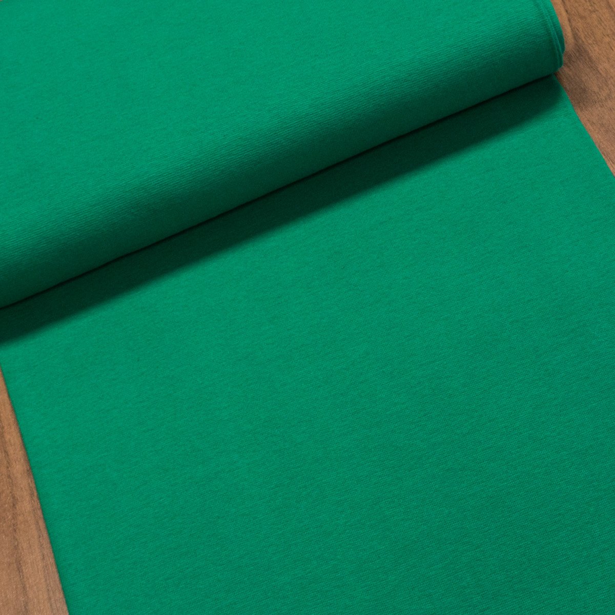 Žebrovaný bavlněný úplet 05500/024 jemný / hladký, zelený, š.35cm (látka v metráži)