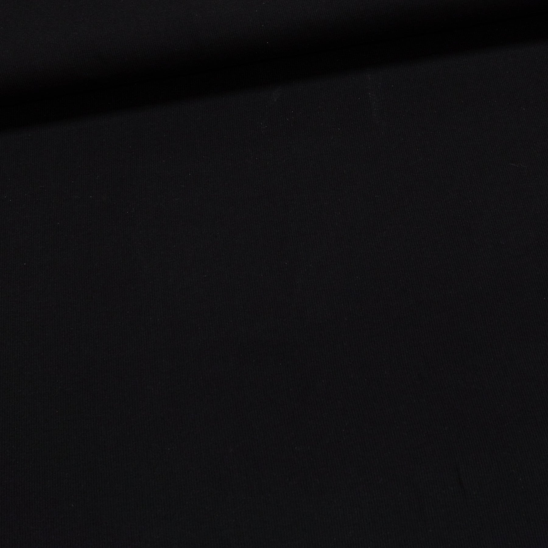 Žebrovaný směsový úplet 6255 4002 jemný, černý, š.105cm, (látka v metráži)
