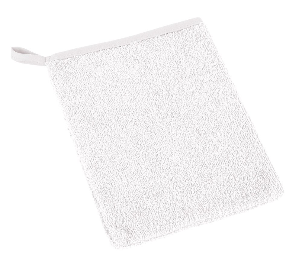 Bellatex Koupelnová mycí žínka 23/01, bavlněné froté, jednobarevná bílá, 17x25cm